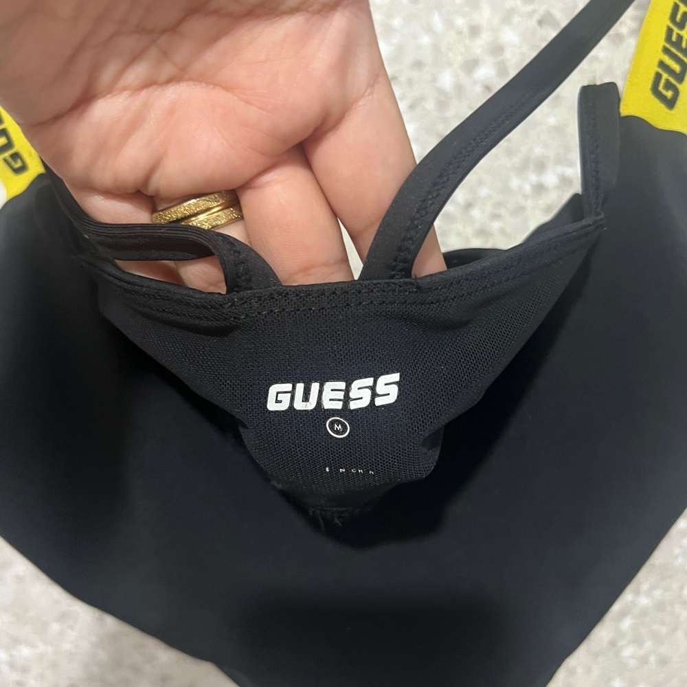 Guess Black and Yellow Sports Bra with Adjustable Straps - Picture 4 of 7